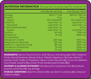 ReVitalise Kids: Zero Sugar Electrolytes Nutrition Table Fruity Fiesta