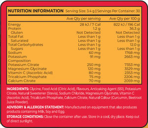 ReVitalise Kids: Zero Sugar Electrolytes Nutrition Table Tropical Twist