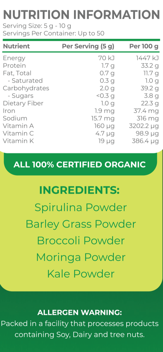 Daily Superfood Greens Powder: 250g